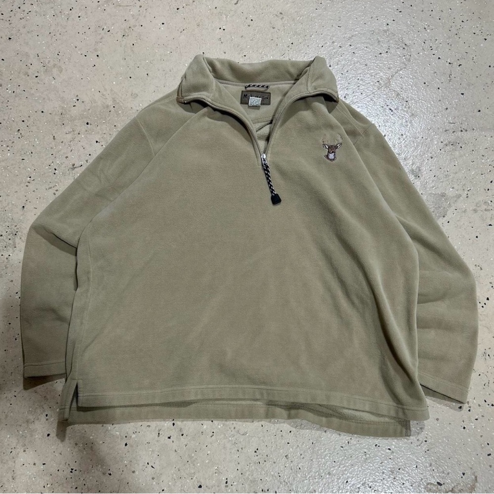 Mens Deer Embroidered Quarter Zip